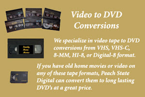 Video, including VHS, to DVD Conversions by Peach State Digital